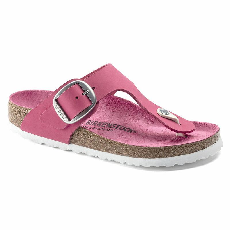 Birkenstock Big Přezkou Nubuck Gizeh Dame Lyserød | DK 426EBC